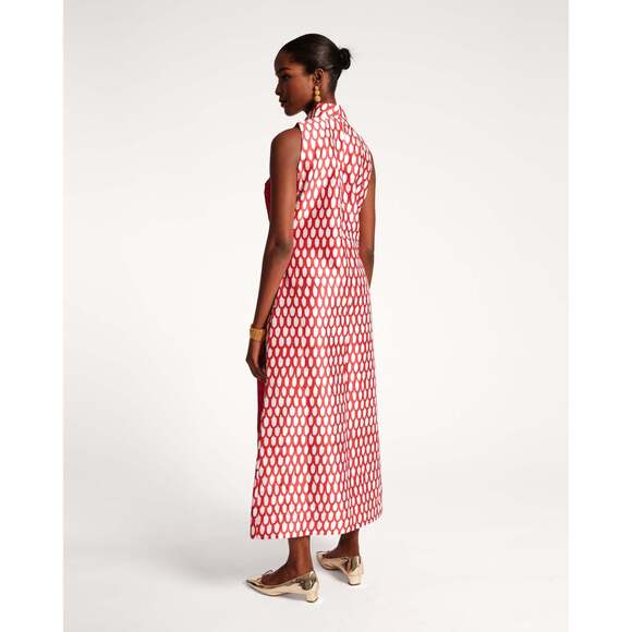 Frances Valentine Carlyle Panel Dress Loop Print Oyster Red… WORN ONCE! - Picture 5 of 15